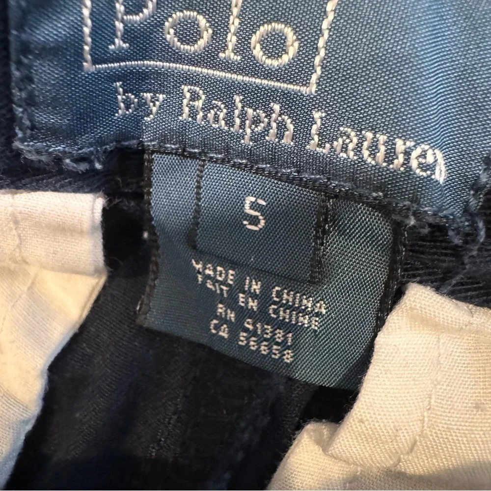 Ralph Lauren Boys 2 Pcs Set Navy Chinos & Blue Button Down Plaid Shirt Size 5